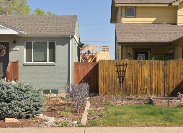 Construction take place on a home addition in a neighborhood in Littleton, Colorado, on April 10, 2025. (Photo by RJ Sangosti/The Denver Post)