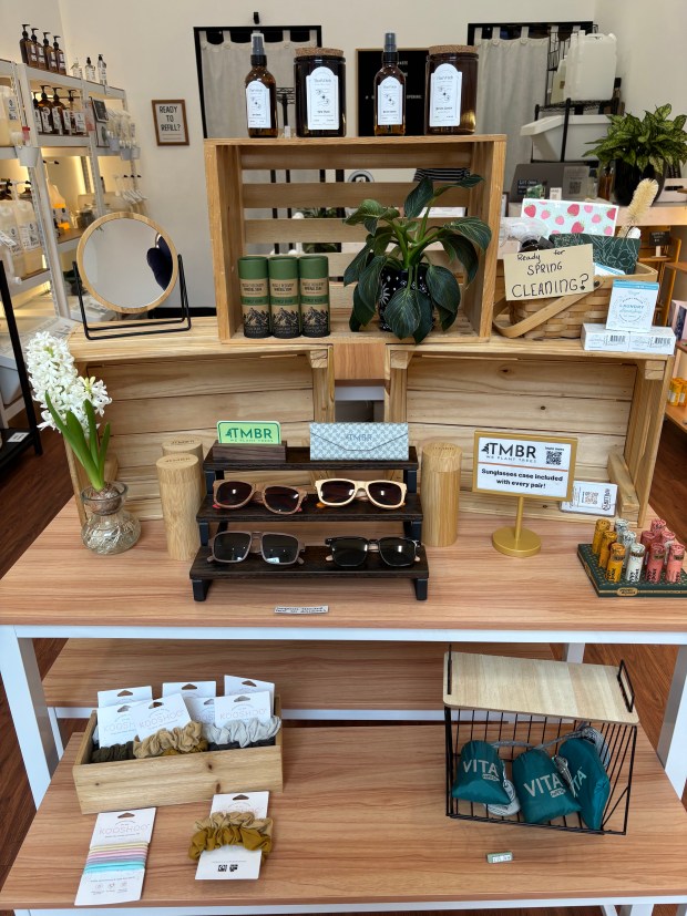 New Moon Refillery in Lakewood sells a variety of sustainable home and personal care products. (Mindy Sink, Special to The Denver Post)